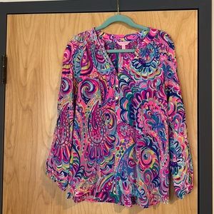 EUC salsa silk top